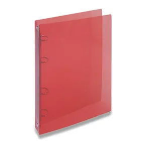 4kroužkový pořadač Transparent červený